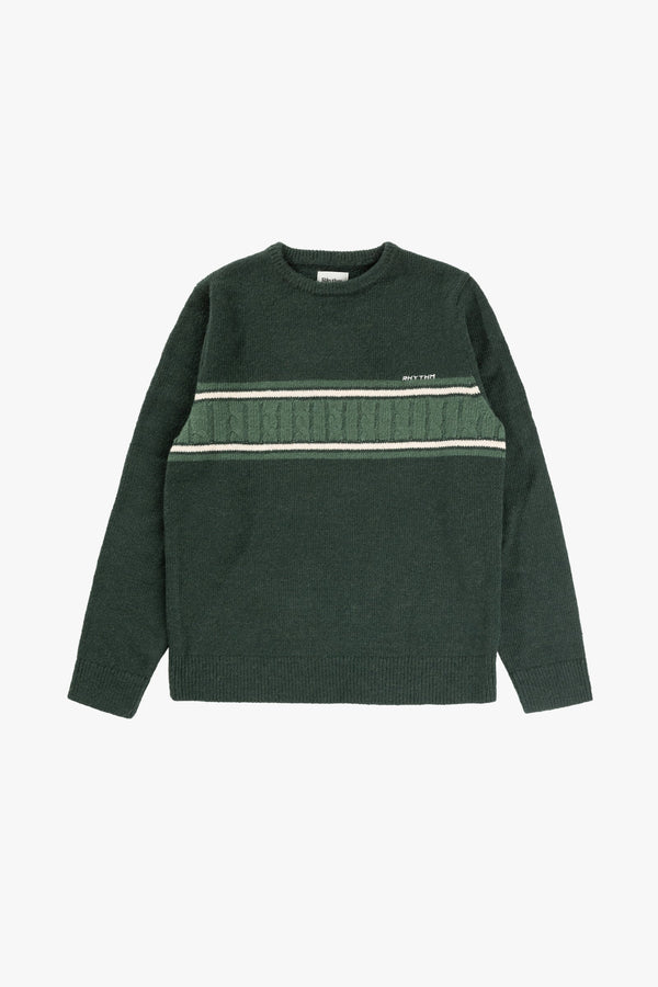 Mohair Stripe Knit Dark Green