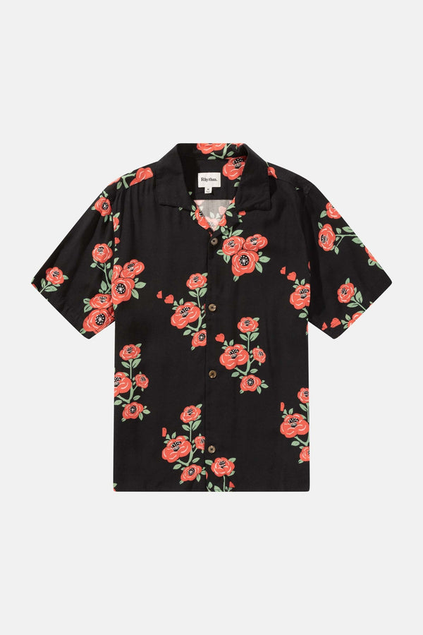 Floral Ss Shirt Vintage Black