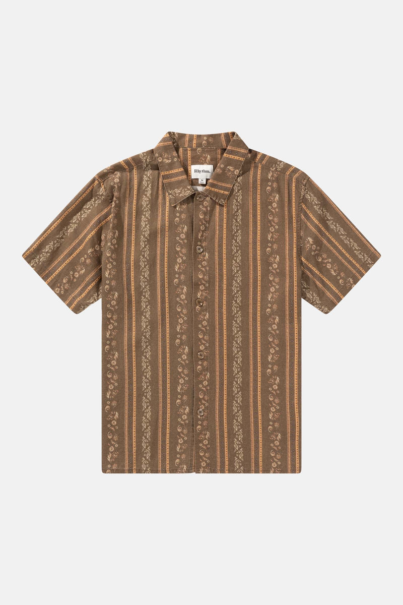 Paisley Stripe Ss Shirt Tobacco