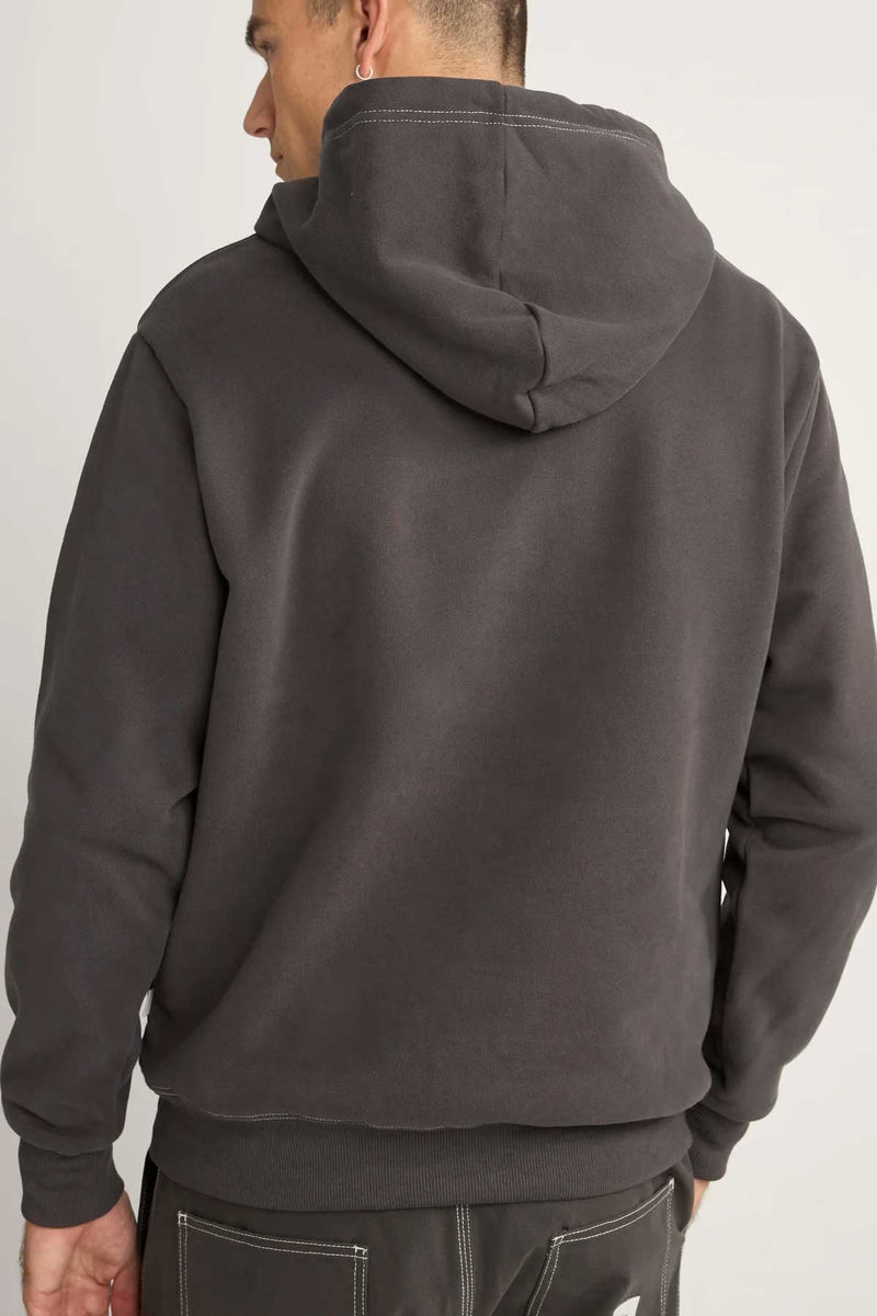 Contrast Stitch Hood Charcoal