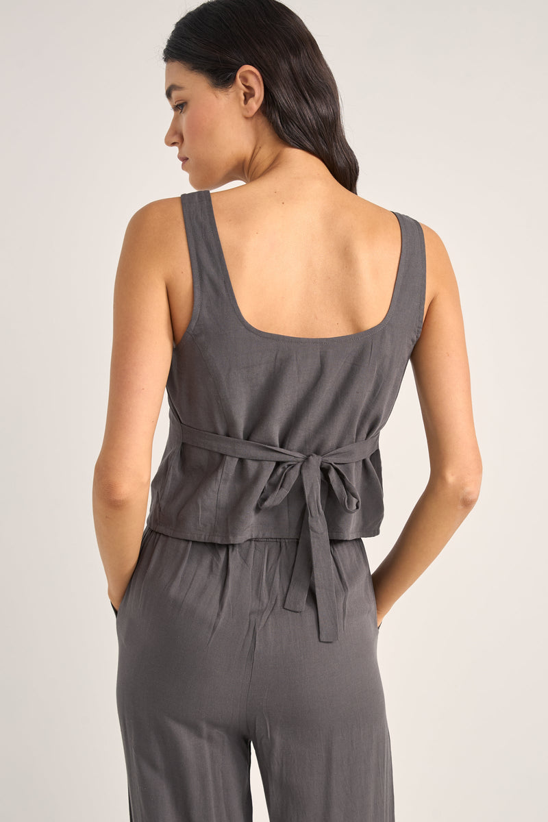 Maya Vest Top Charcoal