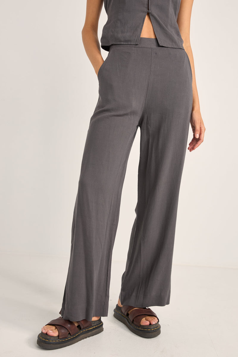 Maya Wide Leg Pant Charcoal