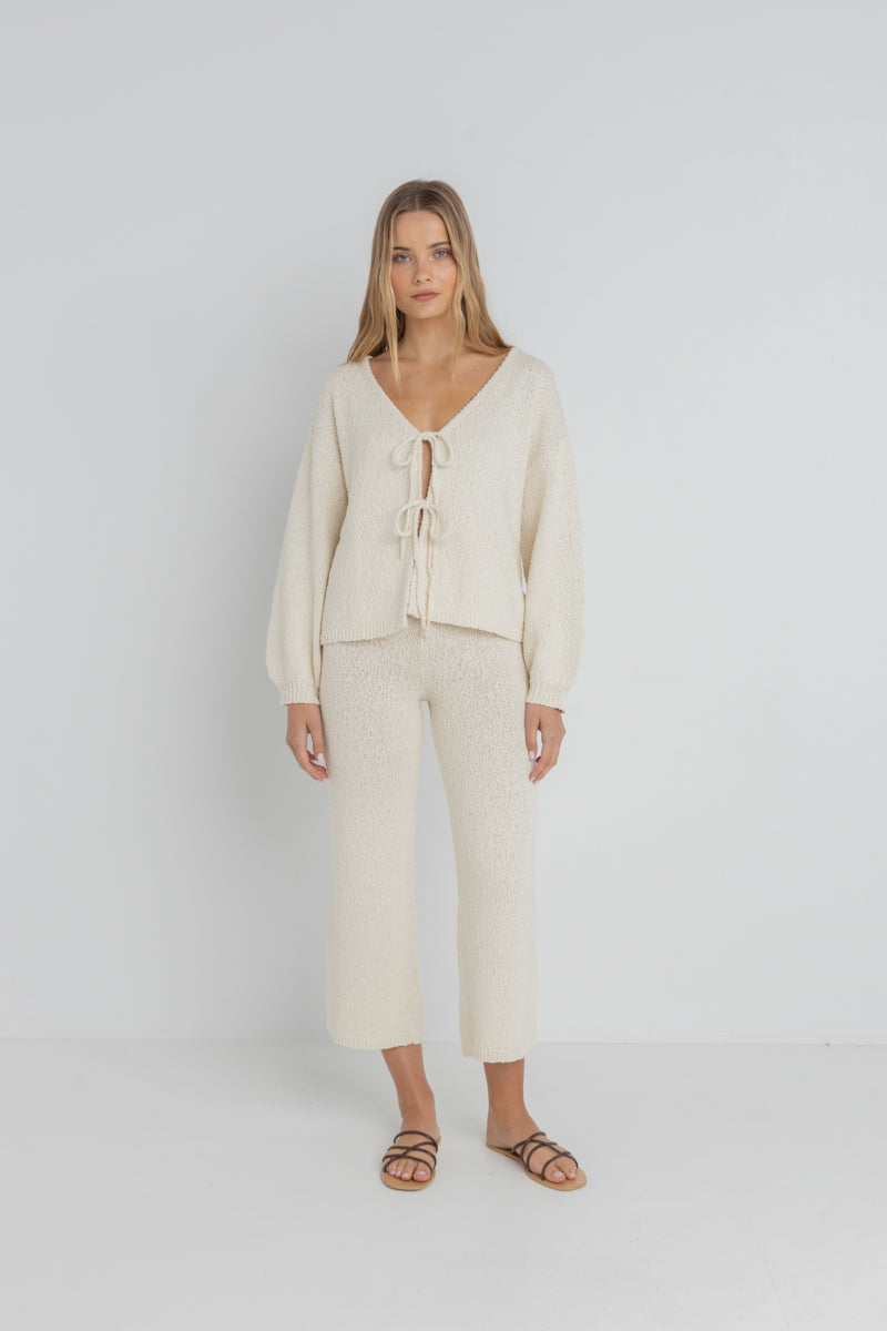 Emmie Tie Front Knit Natural