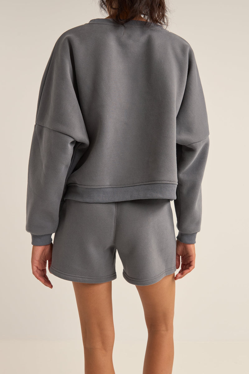 Logo Fleece Shorts Charcoal