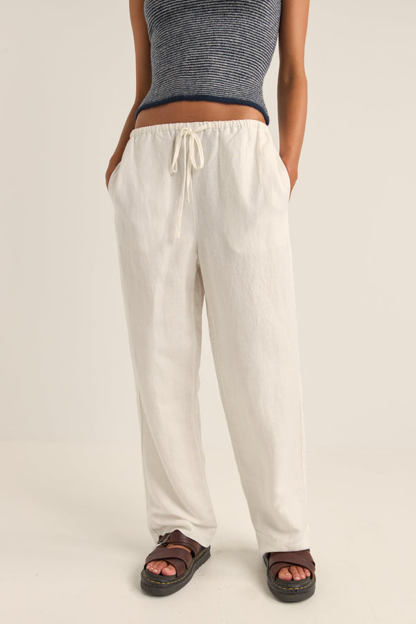 Frankie Elastic Pant White