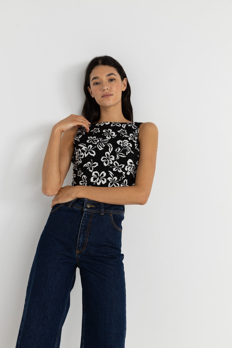 Roselle Tie Back Top Roselle Floral