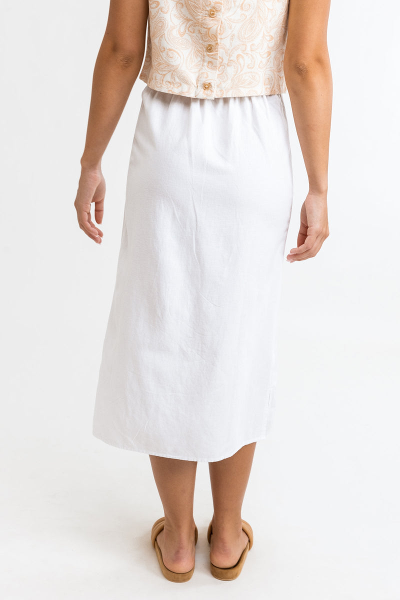 Serena Midi Skirt White